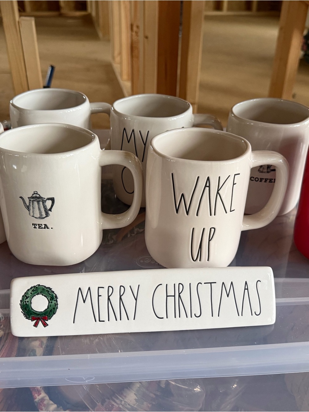 Rae Dunn Lot Ceramic Mugs & Christmas